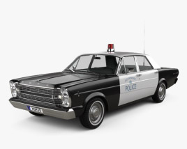 Ford Galaxie 500 Поліція 1966 3D модель