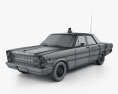 Ford Galaxie 500 警察 1966 3Dモデル wire render