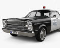Ford Galaxie 500 Polícia 1966 Modelo 3d