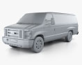Ford E-Series 승객용 밴 2014 3D 모델  clay render