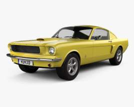 Ford Mustang Fastback 인테리어 가 있는 1965 3D 모델 