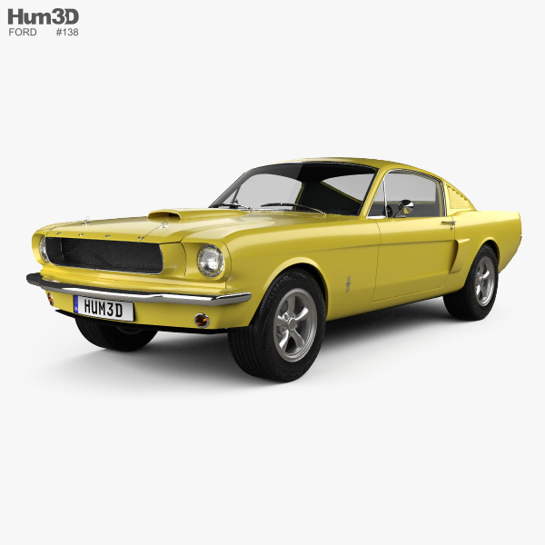Ford Mustang Fastback mit Innenraum 1965 3D-Modell