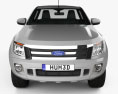 Ford Ranger Super Cab 2014 3D模型 正面图