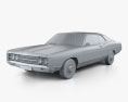 Ford Galaxie 500 fastback 1969 Modelo 3D clay render