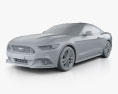 Ford Mustang GT 2018 3D模型 clay render