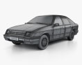 Ford Sierra ハッチバック 5ドア 1984 3Dモデル wire render