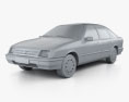 Ford Sierra hatchback 5 porte 1984 Modello 3D clay render