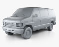 Ford E-Series Passenger Van 2002 3d model clay render