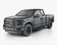 Ford F-150 Super Cab XLT 2017 3d model wire render