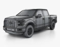 Ford F-150 Super Crew Cab XLT 2017 3d model wire render