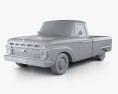 Ford F-100 1966 3d model clay render