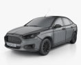 Ford Escort 2017 3d model wire render