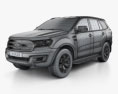 Ford Everest 2017 3d model wire render