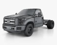 Ford F-550 Regular Cab Chassis 2014 Modelo 3D wire render