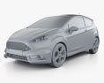 Ford Fiesta ST трьохдверний 2016 3D модель clay render