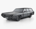 Ford Torino 500 Station Wagon 1971 3d model wire render