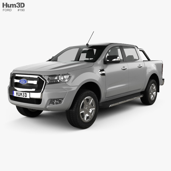 Ford Ranger ダブルキャブ 2015 3Dモデル