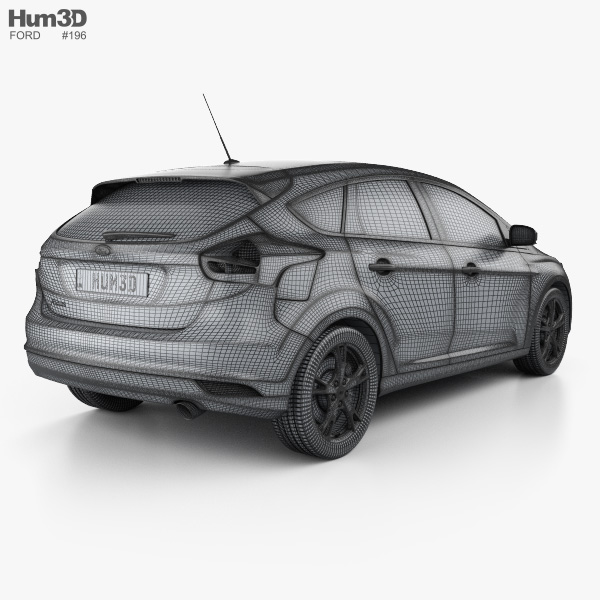  Ford Focus hatchback con interior HQ 2017 modelo 3D - Vehículos en Hum3D