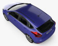 Ford Focus 掀背车 带内饰 2014 3D模型 顶视图