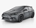 Ford Focus hatchback RS 2017 Modelo 3D wire render