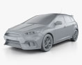 Ford Focus hatchback RS 2017 Modelo 3D clay render
