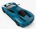 Ford GT 概念 2017 3D模型 顶视图