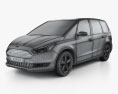 Ford Galaxy 2018 3d model wire render