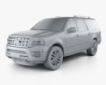 Ford Expedition EL Platinum 2018 3D-Modell clay render
