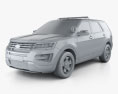 Ford Explorer Police Interceptor Utility 2019 3d model clay render