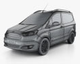 Ford Transit Courier 2018 3d model wire render