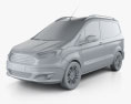Ford Transit Courier 2018 3d model clay render