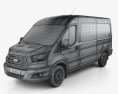 Ford Transit Minibus 2017 3d model wire render