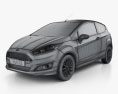 Ford Fiesta Van 2016 3d model wire render