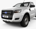Ford Ranger Single Cab Chassis XL 2018 3d model