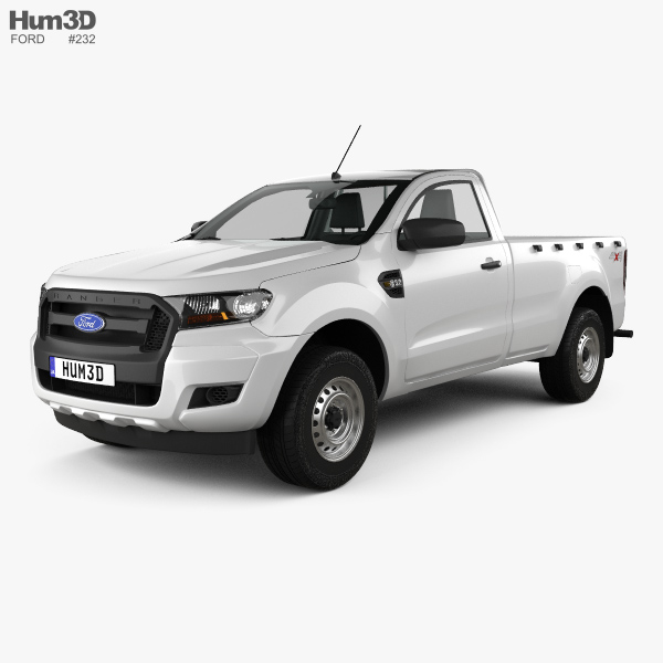 Ford Ranger シングルキャブ XL 2015 3Dモデル