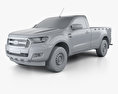 Ford Ranger Single Cab XL 2015 3D 모델  clay render
