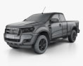 Ford Ranger Super Cab XLT 2018 3Dモデル wire render