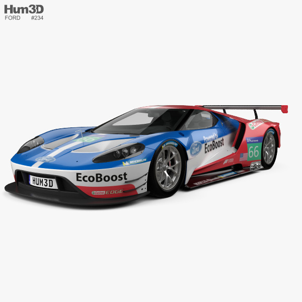 Ford GT Le Mans Carro de corrida 2016 Modelo 3d