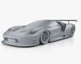 Ford GT Le Mans Race Car 2016 3d model clay render