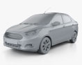 Ford Figo Aspire 2013 3d model clay render