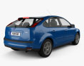 Ford Focus 5-door hatchback 2007 3d model back view