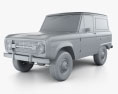 Ford Bronco 1975 3d model clay render