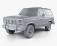 Ford Bronco 1982 3d model clay render