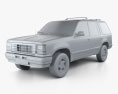 Ford Explorer 1994 3d model clay render