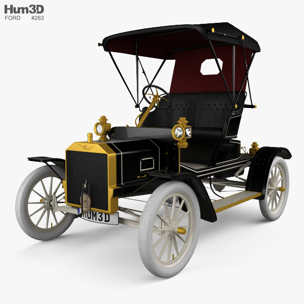 Ford Model N Runabout 1906 Modello 3D
