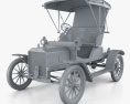 Ford Model N Runabout 1906 Modello 3D clay render