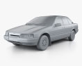 Ford Falcon 1991 3d model clay render