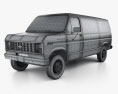 Ford E-Series Econoline Cargo Van 1991 3Dモデル wire render