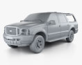 Ford Excursion 2005 3d model clay render