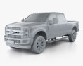 Ford F-350 Super Duty Super Crew Cab King Ranch 2018 3D-Modell clay render